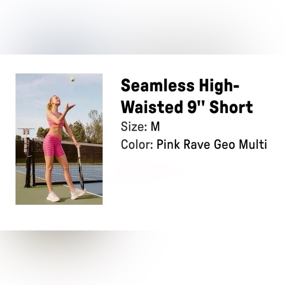 Fabletics Seamless High-Waisted 9” Shorts, size M 💜🧡💗 - Picture 7 of 7